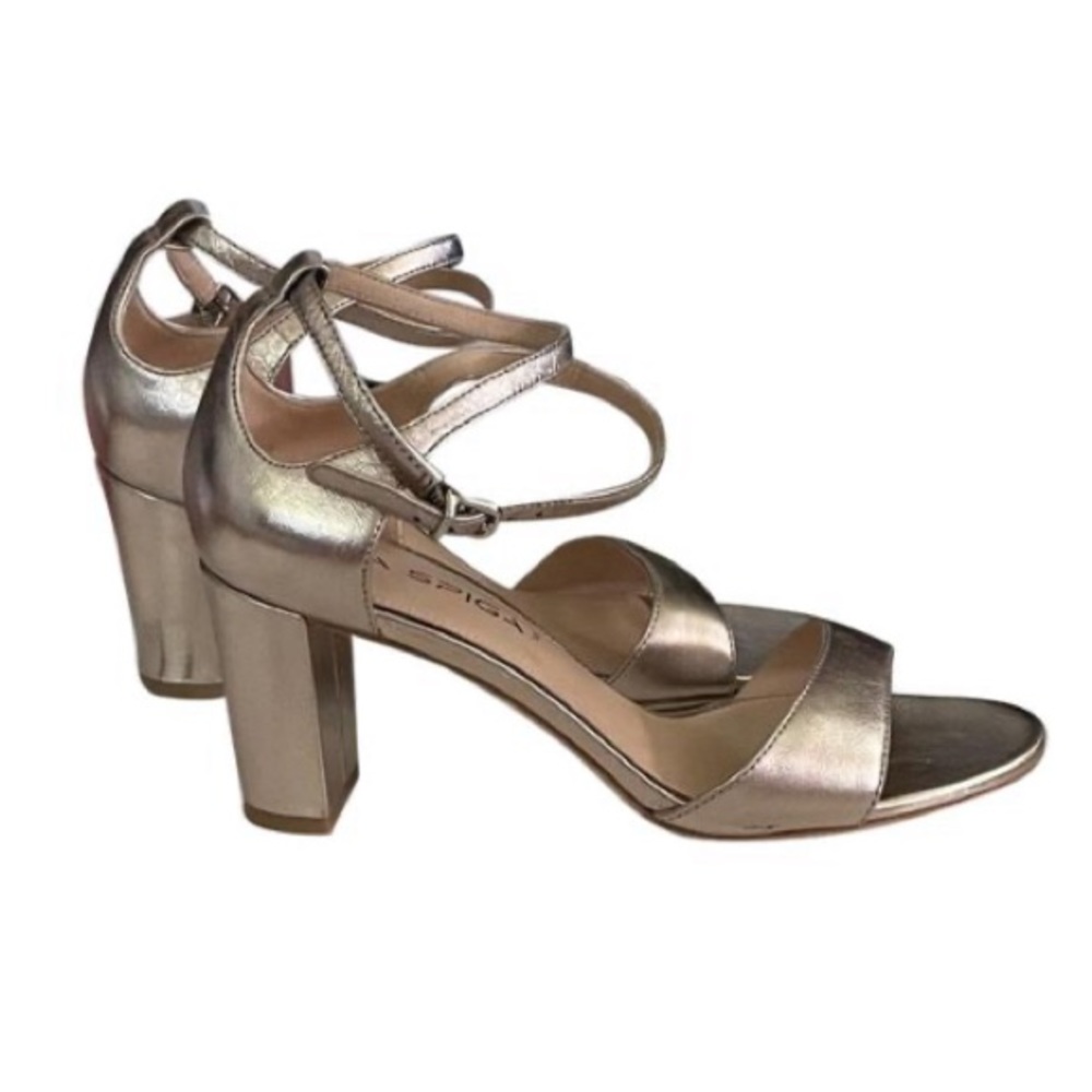 Via Spiga Pewter Sandal Heels